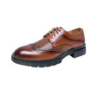 Zapato Brogue Hombre Con Cordones De Cuero Tacones Bajos Tacón Cuadrado Mocasines Hombre Formales Y Casual Para Negocios Varias Ceremonias, Marrón 2, 39 EU