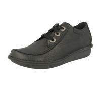 Clarks Funny Dream, Zapatos de Cordones Derby para Mujer, Negro (Black Leather), 42 EU