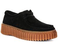 Zapato Clarks Torhill Bee Con Cordones Para Mujer Trainer Negra Ante EU 36-42