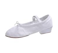 Zapato Danza Mujer Lona Flexible Ballet Ligero Cómodo Transpirable Baile Clásico Zapato Deportivo, blanco, 39 EU