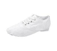 Zapato de baile clásico para mujer de lona suave ballet ligero cómodo transpirable danza deporte zapato, blanco, 38 EU