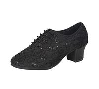 Zapato De Baile Latino Mujer Zapatos De Baile Mujer Zapato Salsa Heels Dance Tacones Heels Zapatillas Clásico, Le Noir, 38 EU