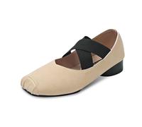 Zapato de baile latino mujer zapatos de baile zapatos de salsa heels Dance Shoes talon heels zapatos mujer tacón pequeño para boda zapatillas, beige, 42 EU