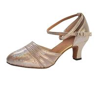 Zapato De Baile Zapatos Latino Mujer Zapatos Heels Heels Dance Boda Mujer Tacón Alto Zapatillas Clásico Zapatos Latino Tacón, dorado, 38 EU