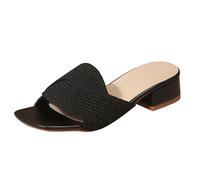 Zapato De Caminar Mujer Ligero Cómodo Ortopédico, Sandalias Mujer Verano Cuentos, Zapato Tacón Cuadrado, Zapatilla Chic Y Elegante, Zapatilla Diaria Versátil, Zapatilla - Minimalista, Negro , 37 EU