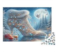 Zapato de Cuento de Hadas Puzzles 1000 Piezas Papel Reciclado para Adultos Puzzle para Adultos Imposible difícil desafiante Actividad Divertida para casa Excelente Idea de Regalo 52x38cm/1000pcs