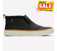 Zapato De Cuero Negro Toms Para Mujer Paxton Casual Slip-On De Corte Medio