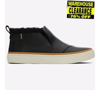 Zapato De Cuero Negro Toms Para Mujer Paxton Casual Slip-On De Corte Medio