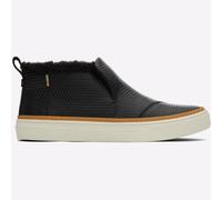 Zapato De Cuero Negro Toms Para Mujer Paxton Casual Slip-On De Corte Medio