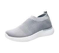 Zapato De Fitness Mujer, Zapatos Para Caminar Cómodos Zapatos De Trabajo Zapatilla De Deporte Moda Zapatillas De Correr Zapatos Ortopédicos Atlético Fitness Jogging Outdoor Gym Sneakers, gris, 37 EU