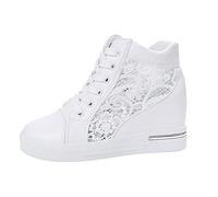 Zapato de mujer de cuña Confort Chic Zapatos Mujer Verano Encaje Transpirable Zapato Ortopédico Moda Zapatillas y Zapatillas Deportivas Running Caminar Verano Cómodo Basket Plataforma Ortopédica, 01