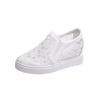 Zapato de mujer de cuña de encaje transpirable, zapatos de mujer, verano, comodidad, chic, zapatillas sin cordones, moda, calzado ortopédico, verano, cómodo, zapatillas de deporte y zapatillas de