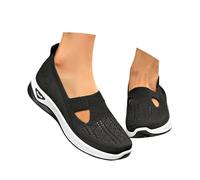 Zapato de mujer de verano cómodo deporte calzado ortopédico femenino chic transpirable zapatos de senderismo sin cordones, ligero a la moda para caminar y playa, Negro , 43 EU