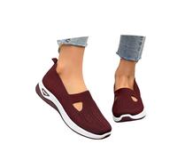 Zapato de mujer de verano cómodo deporte calzado ortopédico femenino chic transpirable zapatos de senderismo sin cordones, ligero a la moda para caminar y playa, Rojo ladrillo., 42 EU