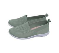 Zapato de mujer verano zapatos ortopédicos pies anchos de malla transpirable zapatillas sin cordones, amortiguación aumentada cuentada, zapatillas descontratadas, antideslizantes, cómodas y ligeras