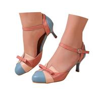 Zapato de playa, zapatos de trabajo para mujer, sandalias elegantes, adornadas con un nudo de tacón de aguja fino y brida de tobillo ajustable, perfectas para una fiesta de boda o fiesta