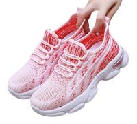 Zapato de senderismo para mujer de la bóveda plantar de caminar, zapatillas transpirables, en pleno casual, zapatillas ortopédicas de pie ancho slip on modo para el trabajo, Rojo 1, 38 EU