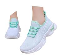 Zapato de senderismo para mujer de la bóveda plantar de caminar, zapatillas transpirables, en pleno casual, zapatillas ortopédicas de pie ancho slip on modo para el trabajo, Verde Menta 1, 36 EU