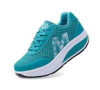 Zapato de senderismo para mujer de la bóveda plantar de caminar, zapatillas transpirables, en pleno casual, zapatillas ortopédicas de pie ancho slip on modo para el trabajo barato, azul, 43 EU