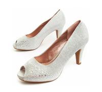 Zapato De Tacón Para Mujer. Montevita Unne56 92350 Plateado