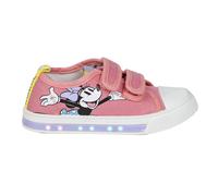 Zapato De Tela Suela De PVC Con Luces De Minnie Rosa - T026 | Niña Cerdà