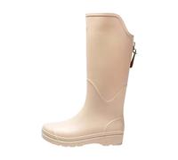 Zapato de trabajo al aire libre genérico - Botas de lluvia para hombre y mujer ligero botas largas para fantasía bota impermeable antideslizante gruesa botas de goma casual, beige, 40 EU