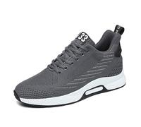 Zapato elevador para hombre, transpirable, elevador, zapatillas de deporte, altura 10 cm/8 cm/6 cm, altura elevadora, ultraligeras, antideslizantes, invisibles, elevador, zapatos de elevación, Gris
