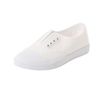 Zapato genérico para mujer, lona baja, con cordones, ligero, cómodo diario, transpirable, blanco, 36 EU