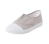 Zapato genérico para mujer, lona baja, con cordones, ligero, cómodo diario, transpirable, gris, 36 EU