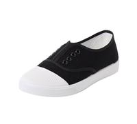 Zapato genérico para mujer, lona baja, con cordones, ligero, cómodo diario, transpirable, Le Noir, 36 EU