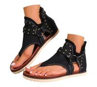 Zapato genérico para mujer, sandalias planas cómodas con entrededos, ideales para la playa, caminar en verano y paseos casuales. Modelos ligeros y fáciles de poner., Le Noir, 36 EU