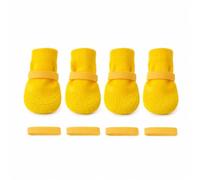 Zapato Goma Impermeables, Amarillo, S, 4 Correas | Revestimiento resistente, Zapatos para mascotas, Entrenamiento canino, Para al libre