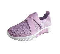 Zapato Mujer Espuma De Memoria De Forma Sin Cordones Zapatos Ortopédicos Amortiguación Aumentada Y Alivio de los Pies Chic Sneakers Ligeras Y Cómodas Senderismo Zapatos Para Caminar, morado, 37 EU