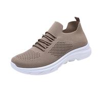 Zapato Mujer ete Compense Basket Femme Chaussures de Sport Confort Transpirable Ligero Antideslizante Suela Flexible Chaussures Aucru Alivie des Pies Fitness Gym Jogging Outdoor Sneakers, caqui, 36 EU