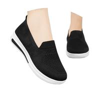 Zapato ortopédico Mujer Verano Cómodo Zapatillas sin Cordones para Mujer Confort Chic Suave Transpirable Zapatos Ortopédicos para Caminar Plataforma Ligera Moda Y Deporte Pies Anchos 2025, 04 negro