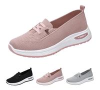 Zapato ortopédico Mujer Verano Cómodo Zapatillas sin Cordones para Mujer Confort Chic Suave Transpirable Zapatos Ortopédicos para Caminar Plataforma Ligera Moda Y Deporte Pies Anchos 2025, 05 rosa, 39