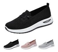 Zapato ortopédico Mujer Verano Cómodo Zapatillas sin Cordones para Mujer Confort Chic Suave Transpirable Zapatos Ortopédicos para Caminar Plataforma Ligera Moda Y Deporte Pies Anchos 2025, 05 negro