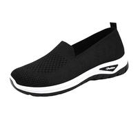 Zapato ortopédico para mujer, verano, de malla, ligero, zapatos de caminar, ligero, urbano, sin cordones, zapatos de correr, antideslizante, basquet, suela esponjosa, zapato casual, Negro , 40 EU