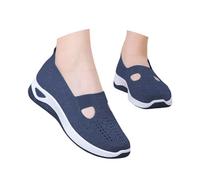 Zapato ortopédico para mujer, zapatillas ortopédicas sin cordones para mujer, zapatos de plataforma elegante, ligeros y cómodos, amortiguación y alivio 2026 de los pies, azul oscuro, 36 EU