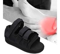 Zapato para Caminar con Punta, Zapato de Yeso Cómodo, Seguro Y Ajustable, Transpirable, Confiable para Pies, Protección para el Hogar(negro, S)