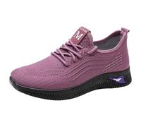 Zapato para mujer de verano Chic Slip-on Chaussures de Marche Baskets Mesh LIGères Lace-up Chaussures de course transpirables, chaussures de ocio Fitness Cómodo de Sport Verano Sneakers, morado, 39 EU