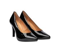 Zapato salón abierto charol Eva Mañas tacón 8.5 Cm Mod 1499 (Negro, 41)