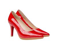 Zapato salón abierto charol Eva Mañas tacón 8.5 Cm Mod 1499 (Rojo, 41)