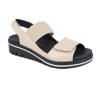 Zapatomoda Sandalia Mujer Doctor Cutillas Dos Velcros cuña piel Negra Modelo 37002