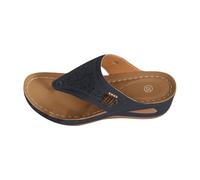 Zapatos Abiertos Mujer Plano Grueso Hueco Ropa Exterior Espina De Pescado Zapatillas Zapatos Rojo Zapatos De Las Señoras Bombas Brillantes, azul, 35 EU