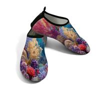 Zapatos acuáticos de playa para mujeres y hombres, de secado rápido, transpirables, antideslizantes, para piscina, surf, océano, mundo subacuático, tortuga, coral, Blue, 38.5/39.5 EU