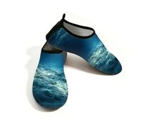Zapatos acuáticos de playa para mujeres y hombres, de secado rápido, transpirables, antideslizantes, para piscina, surf, mundo submarino, escena del fondo marino, azul oscuro, 40/40.5 EU