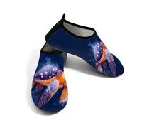 Zapatos acuáticos de playa para mujeres y hombres, de secado rápido, transpirables, antideslizantes, para piscina, surf, tortuga marina y estrella de fantasía, azul oscuro, Azul, morado, naranja, 42.5