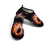 Zapatos acuáticos de playa para mujeres y hombres, de secado rápido, transpirables, antideslizantes, para piscina, surf, pelota de rugby, deportes, fuego, Amarillo Negro Marrón, 37/38 EU