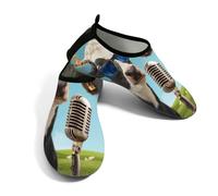 Zapatos acuáticos de playa para mujeres y hombres, de secado rápido, transpirables, antideslizantes, para piscina, surf, gafas de sol divertidas para cantar vacas, azul verde, 6/7 UK Men/ 4.5/5.5 UK